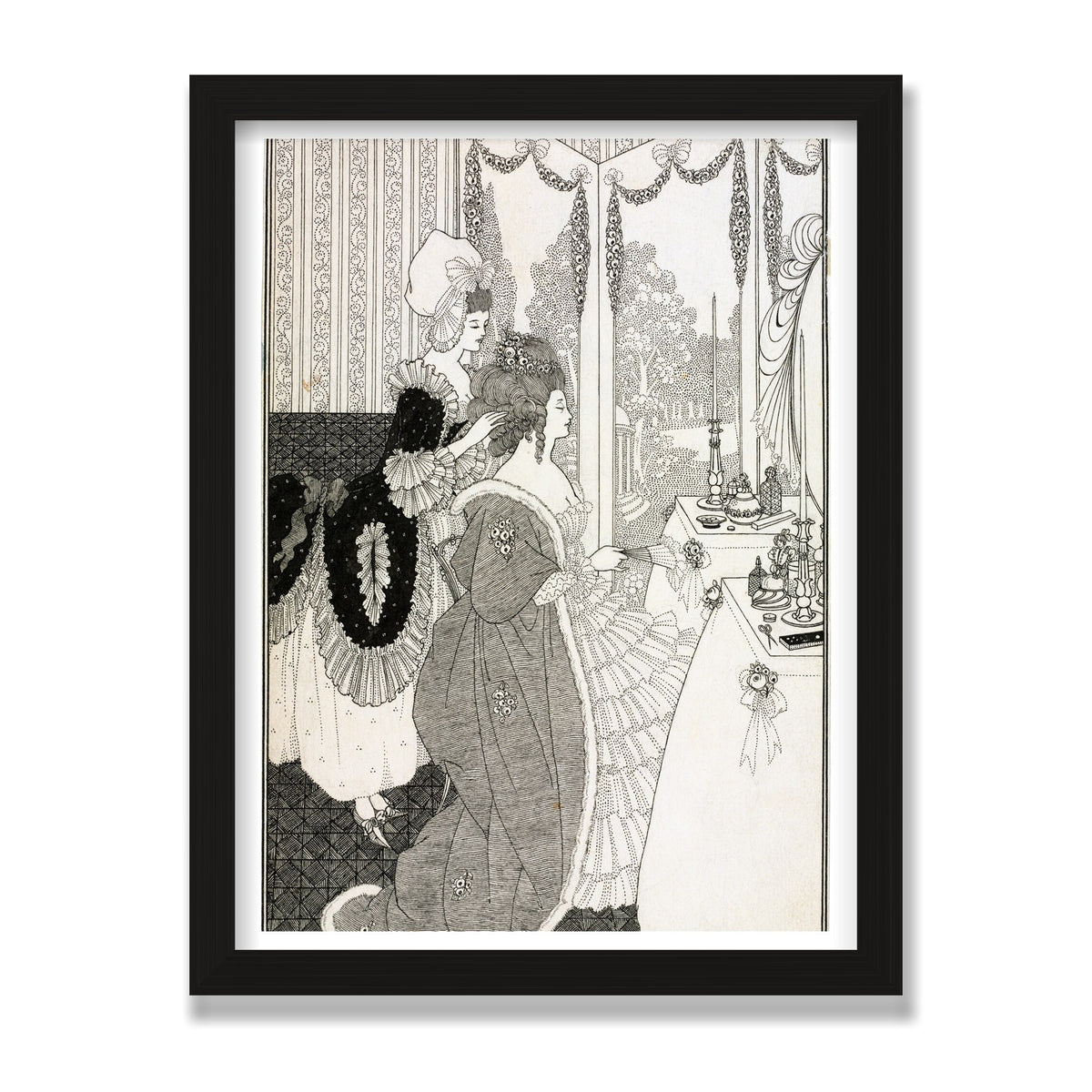 The Toilet (The Rape of the Lock), 12 × 16 in, Black Oak frame