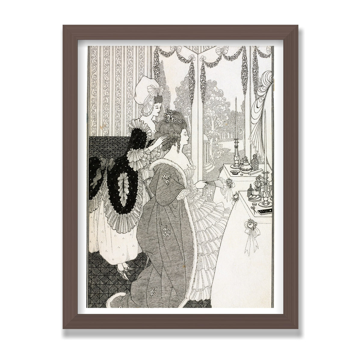 The Toilet (The Rape of the Lock), 12 × 16 in, Walnut frame