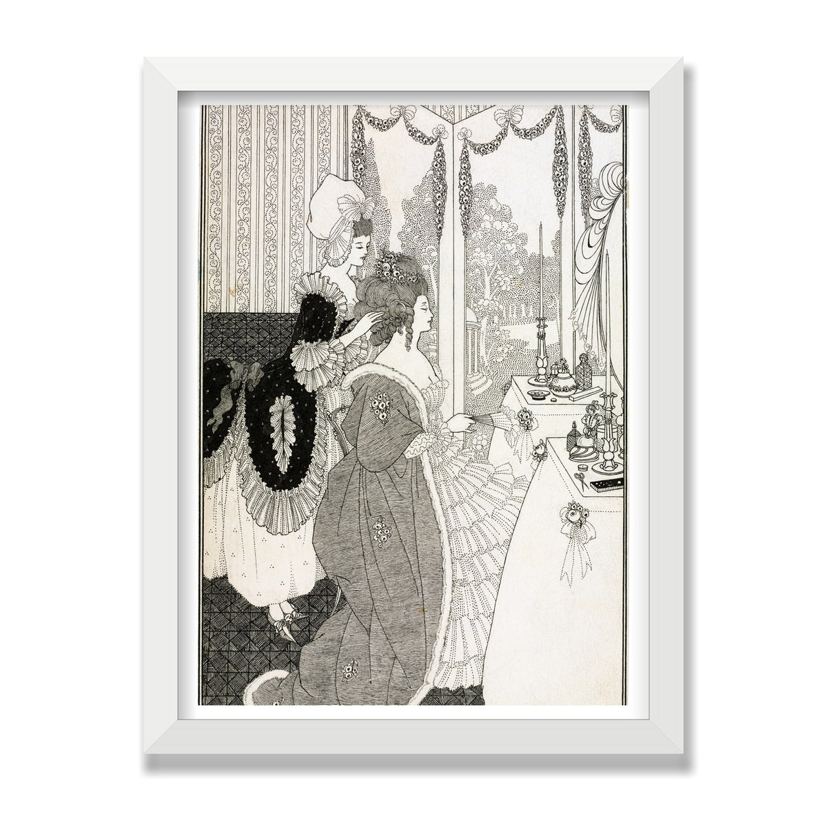 The Toilet (The Rape of the Lock), 12 × 16 in, White Satin frame