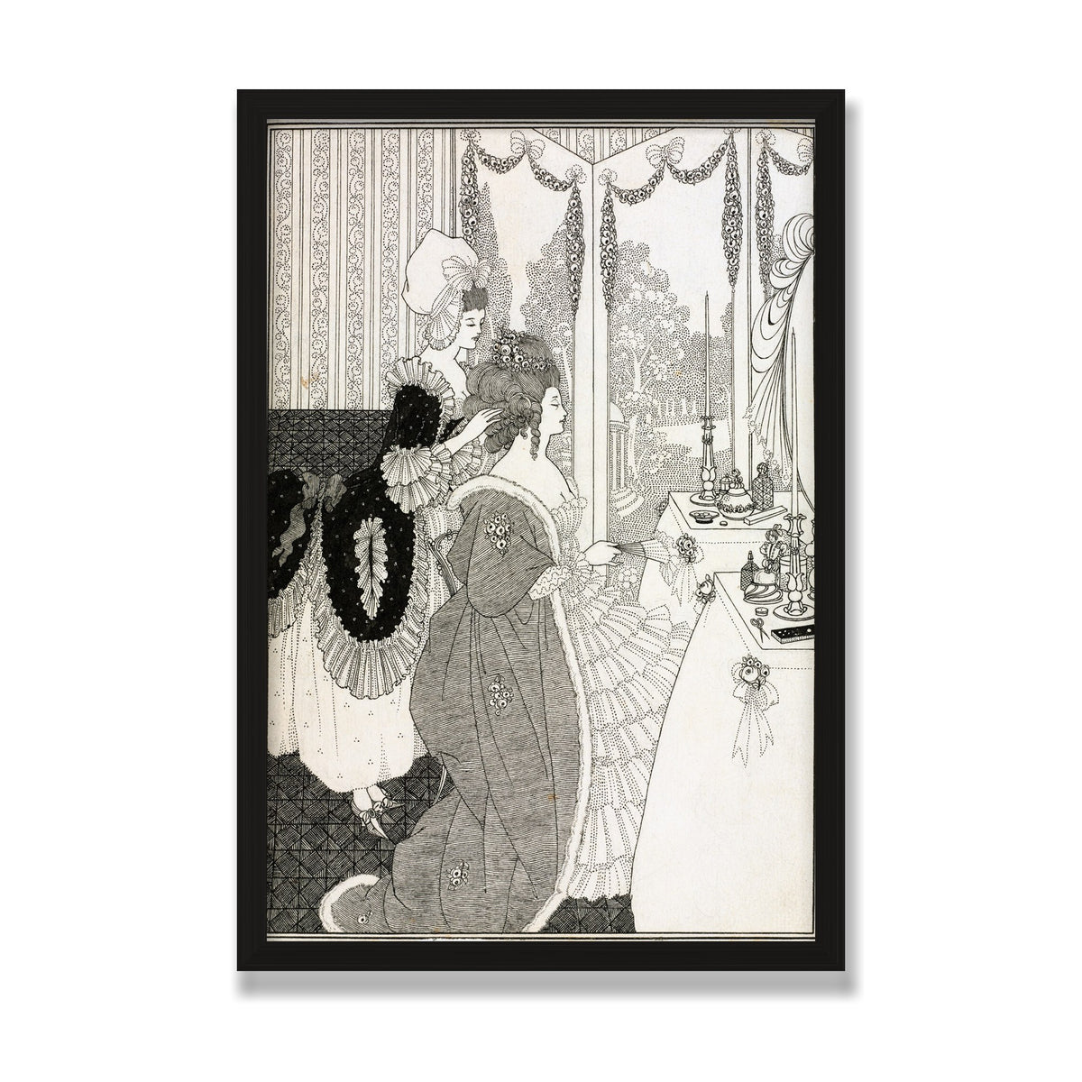 The Toilet (The Rape of the Lock), 16 × 24 in, Black Oak frame