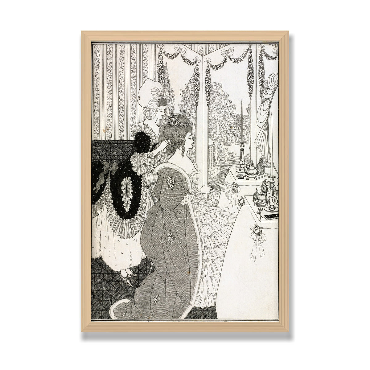 The Toilet (The Rape of the Lock), 16 × 24 in, Natural Oak frame