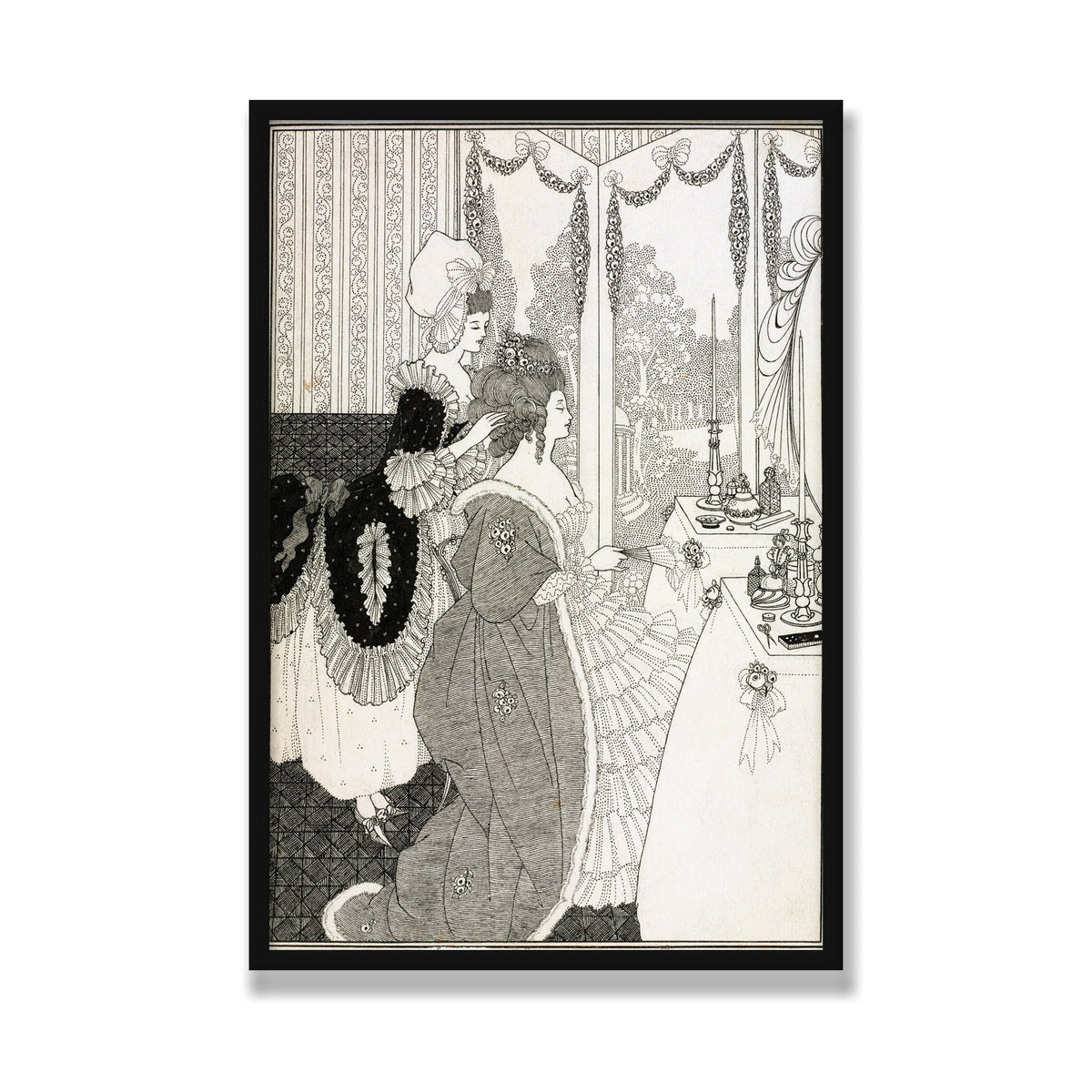 The Toilet (The Rape of the Lock), 24 × 36 in, Black Satin frame