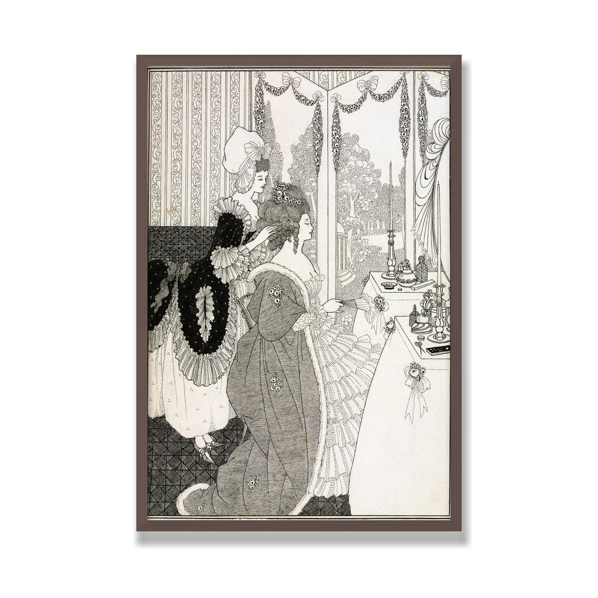 The Toilet (The Rape of the Lock), 24 × 36 in, Walnut frame