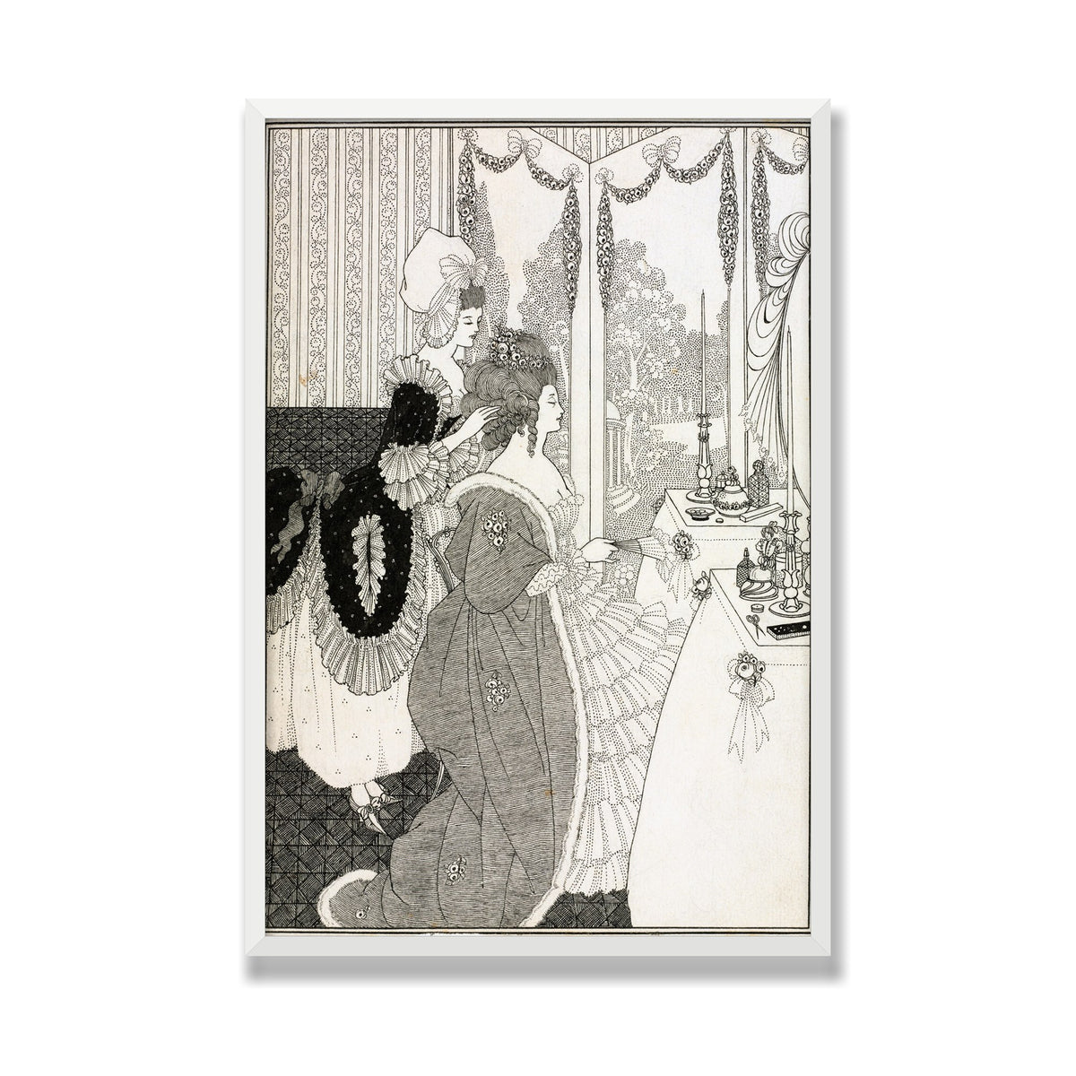 The Toilet (The Rape of the Lock), 24 × 36 in, White Satin frame