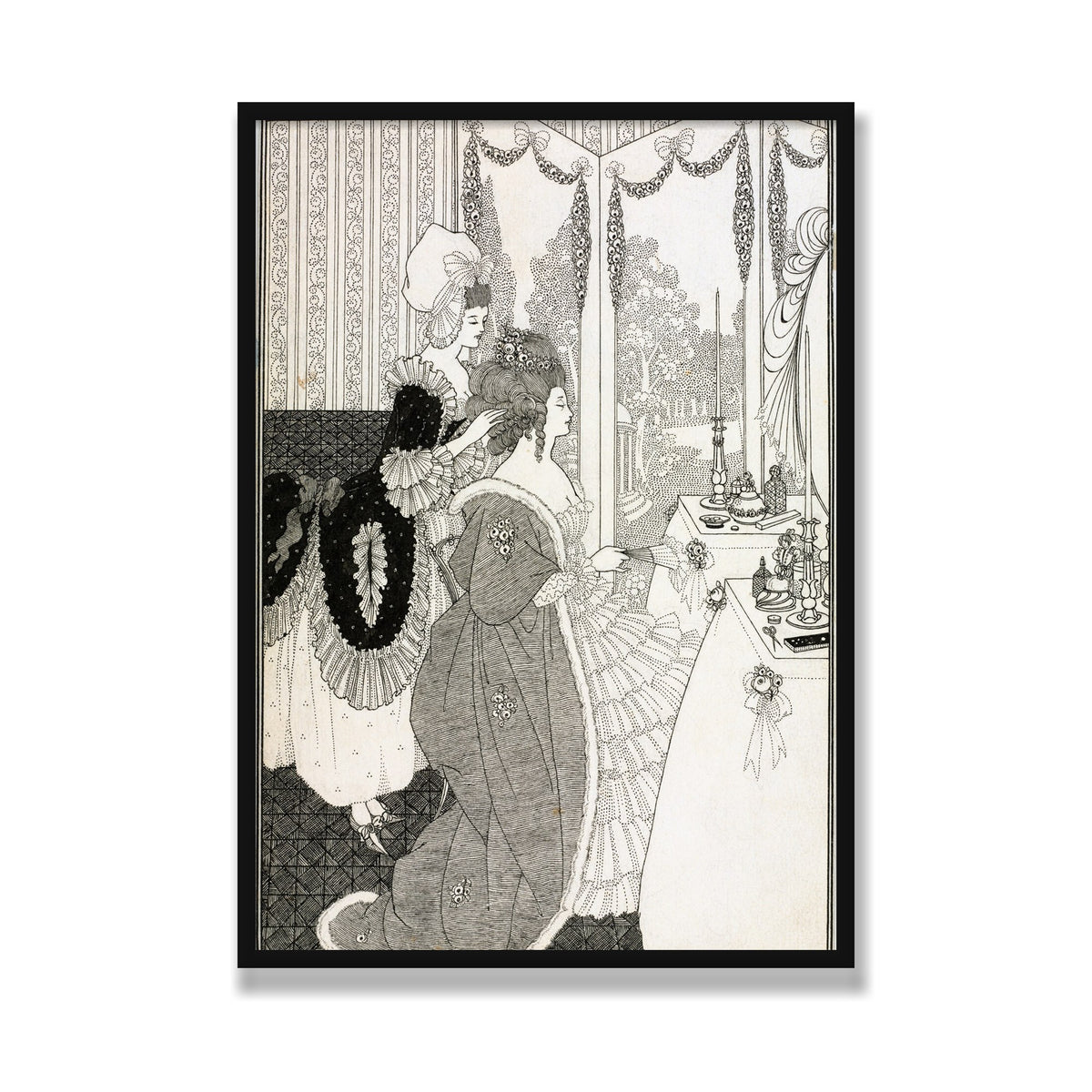 The Toilet (The Rape of the Lock), 28 × 40 in, Black Satin frame