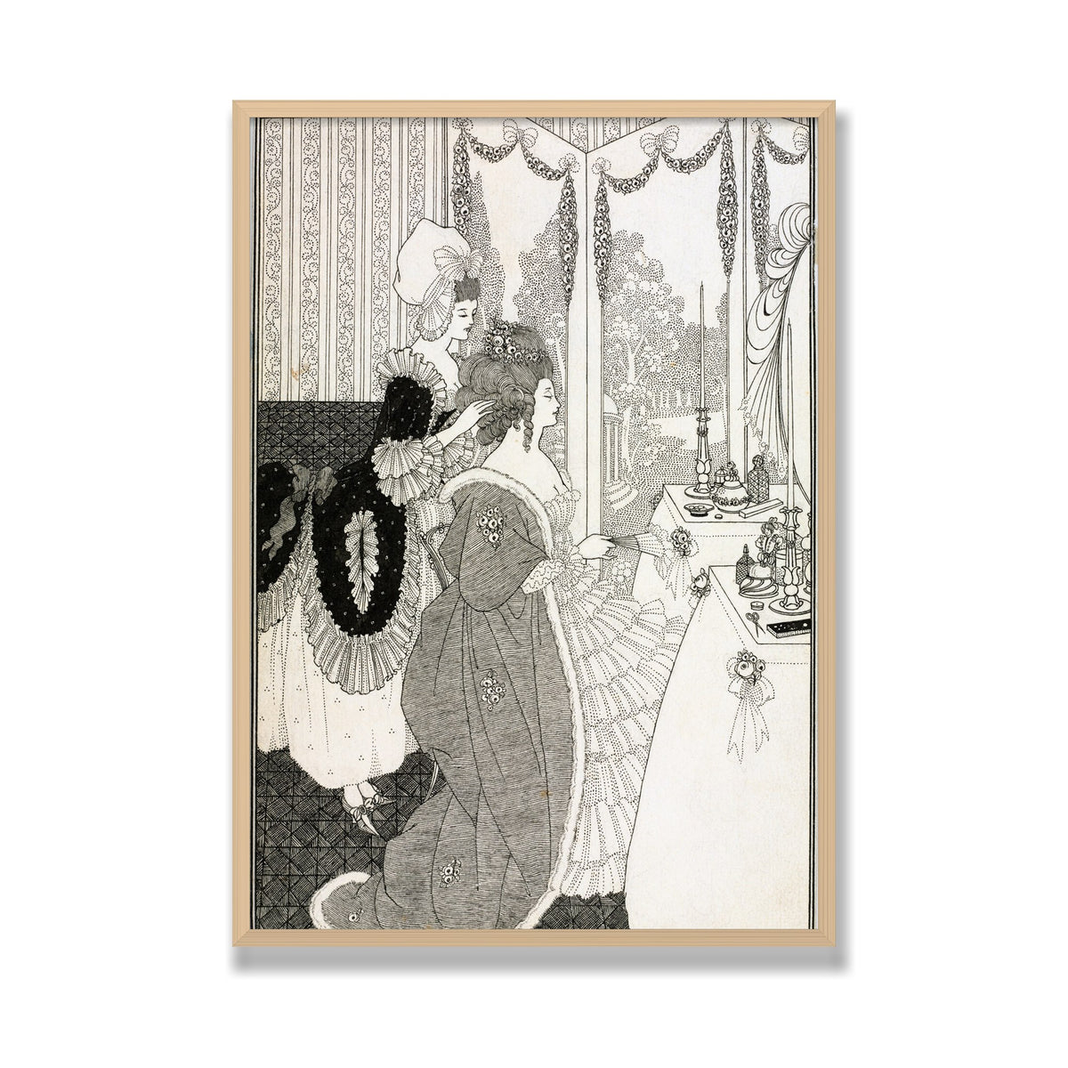 The Toilet (The Rape of the Lock), 28 × 40 in, Natural Oak frame