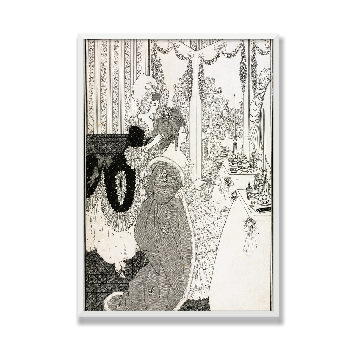 The Toilet (The Rape of the Lock), 28 × 40 in, White Satin frame