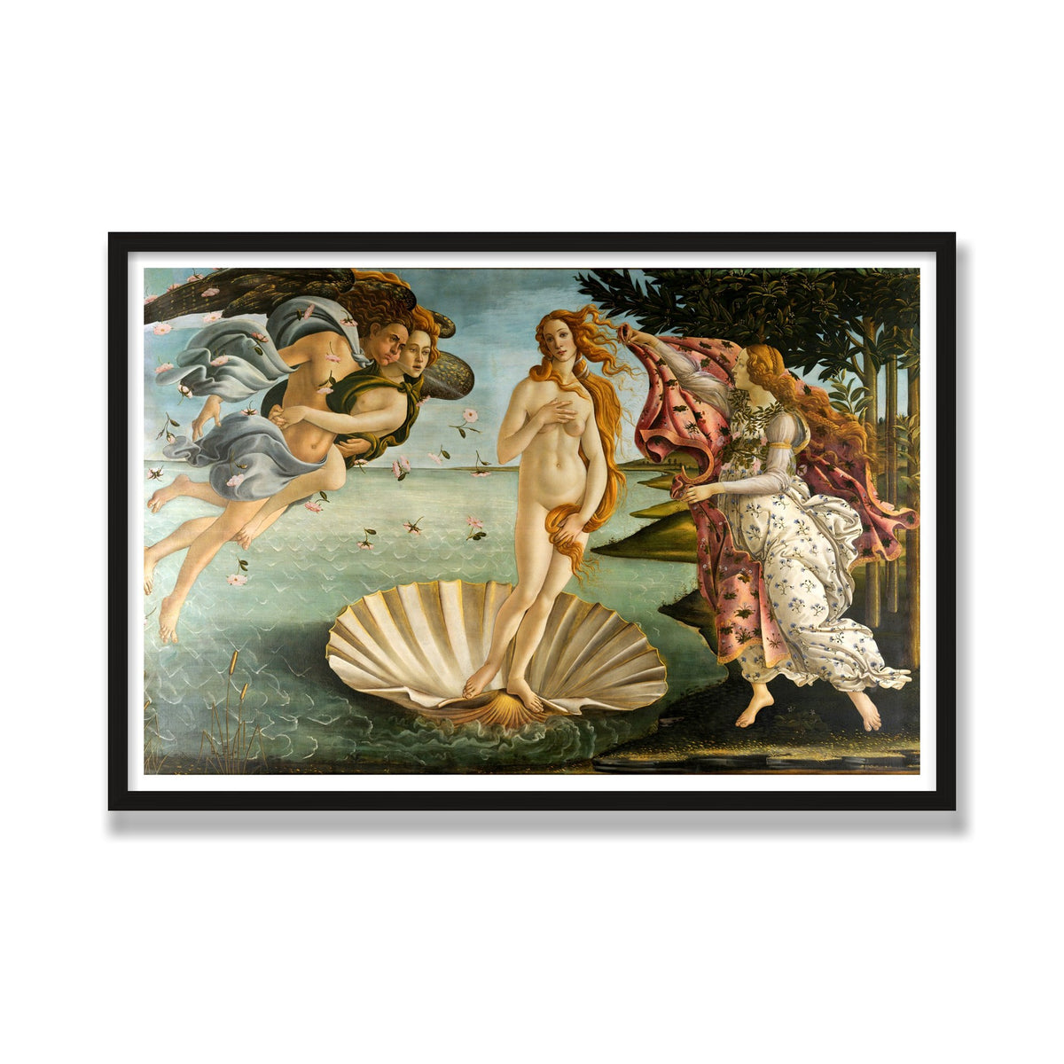 The Birth of Venus, 24 × 36 in, Black Oak frame