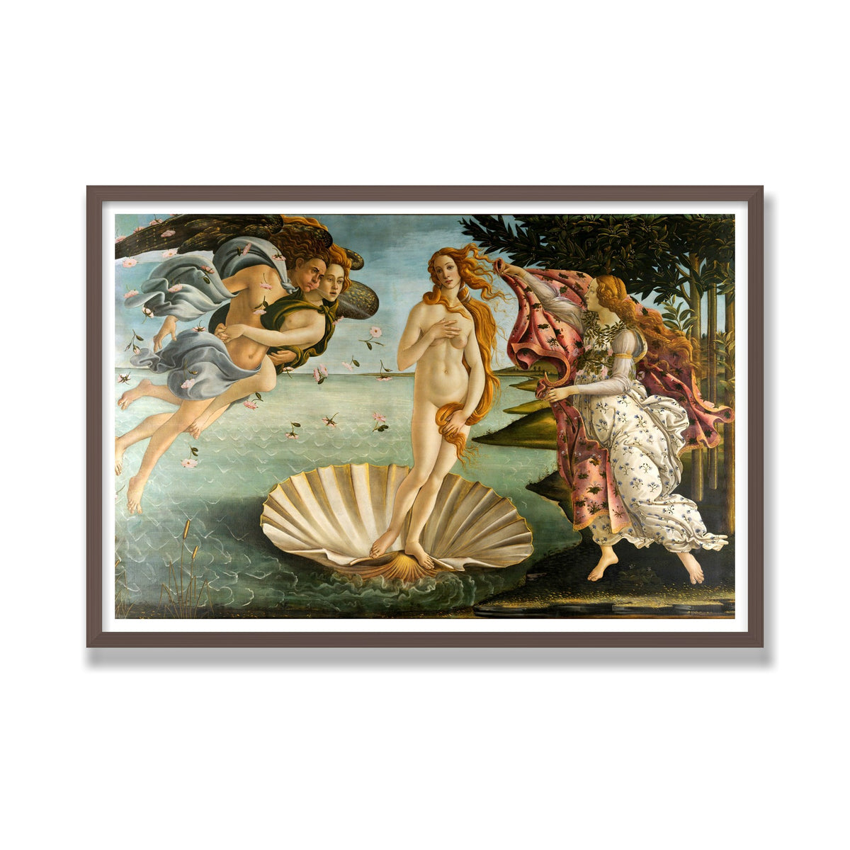 The Birth of Venus, 24 × 36 in, Walnut frame