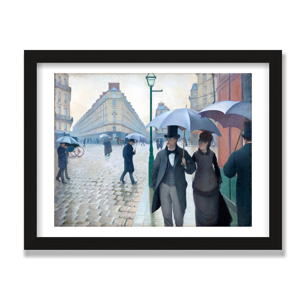 Paris Street; Rainy Day, 12 × 16 in, Black Oak frame