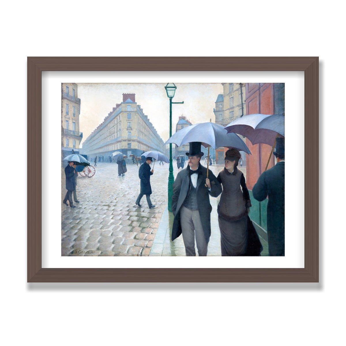 Paris Street; Rainy Day, 12 × 16 in, Walnut frame