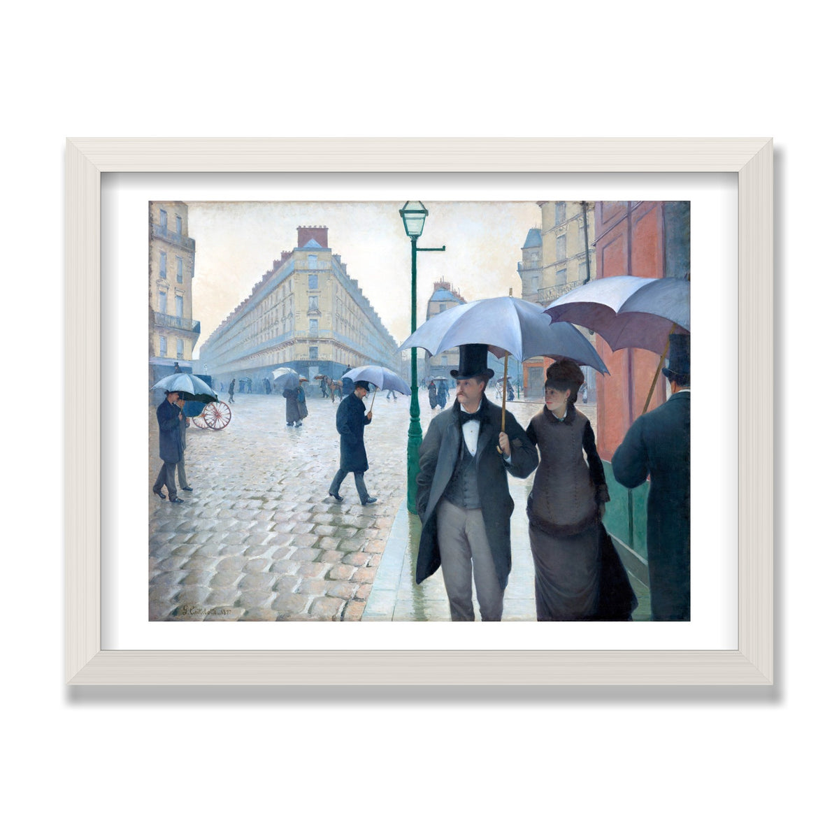 Paris Street; Rainy Day, 12 × 16 in, White Oak frame