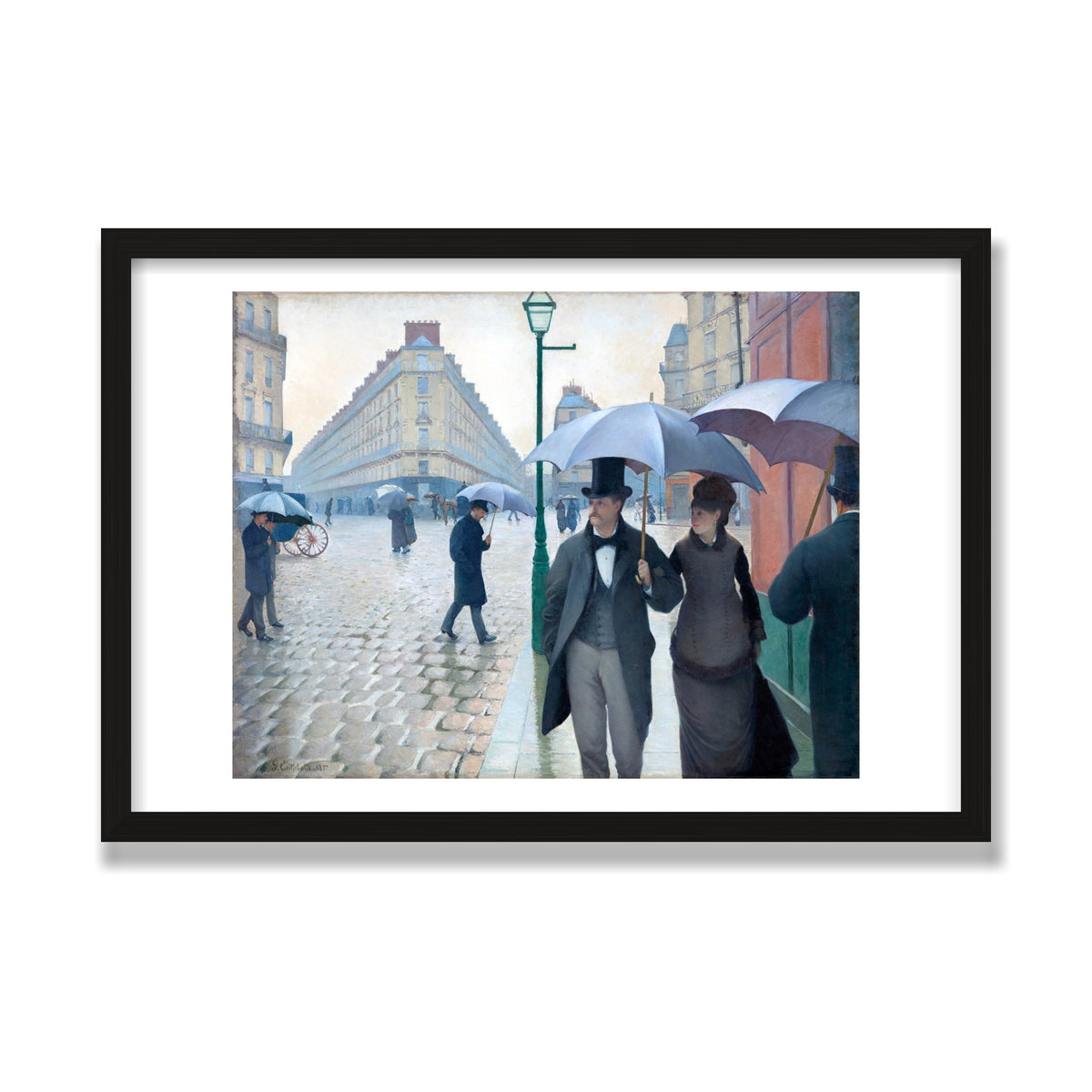 Paris Street; Rainy Day, 16 × 24 in, Black Oak frame