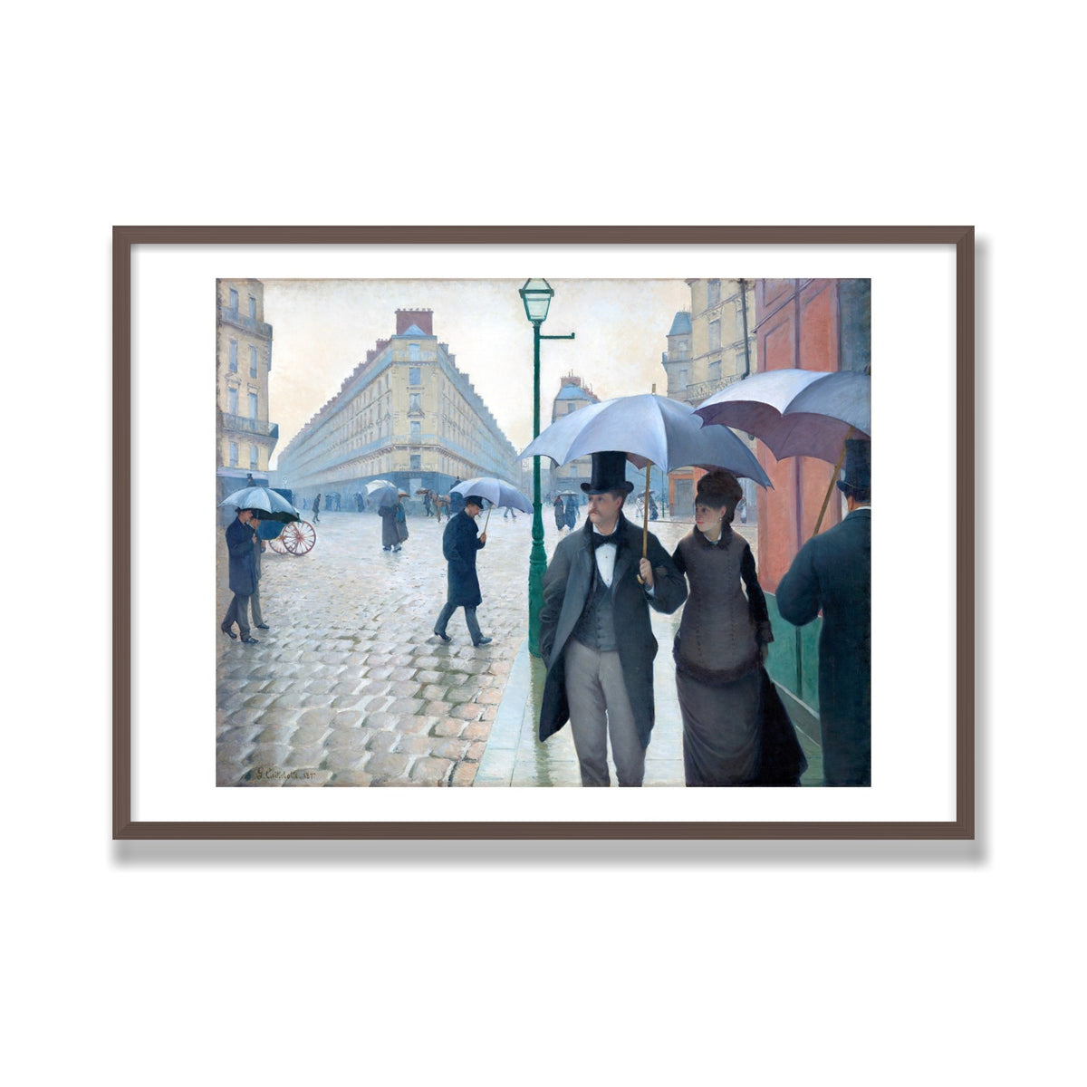 Paris Street; Rainy Day, 28 × 40 in, Walnut frame