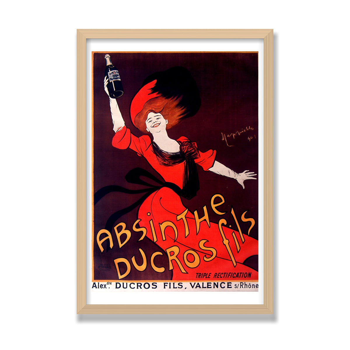 Absinthe Ducros, 16 × 24 in, Natural Oak frame