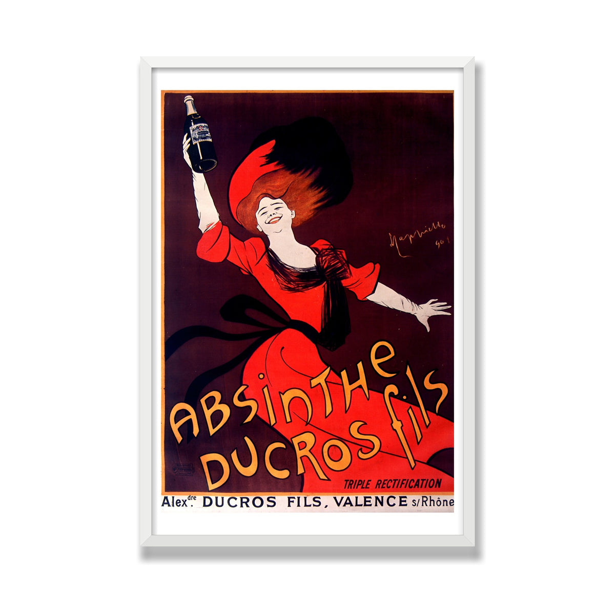 Absinthe Ducros, 24 × 36 in, White Satin frame