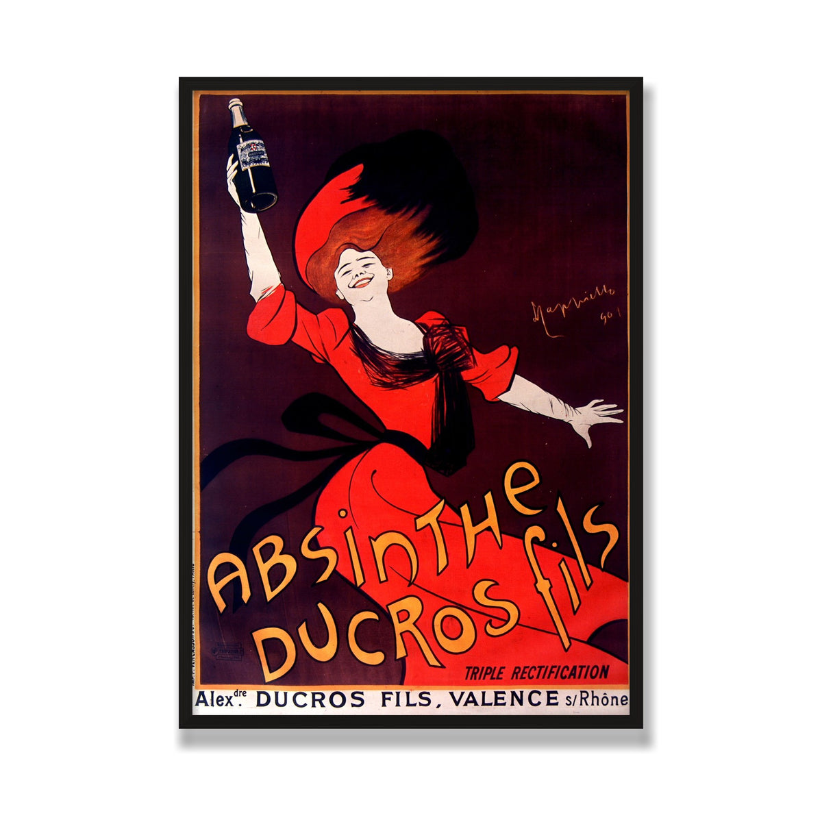 Absinthe Ducros, 28 × 40 in, Black Oak frame