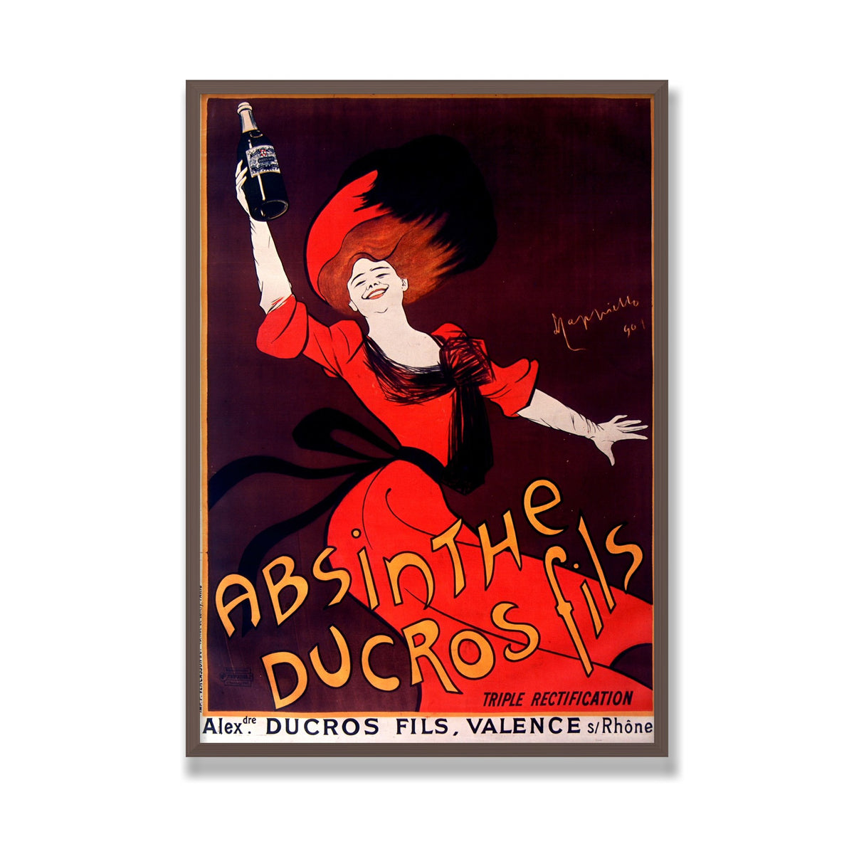 Absinthe Ducros, 28 × 40 in, Walnut frame
