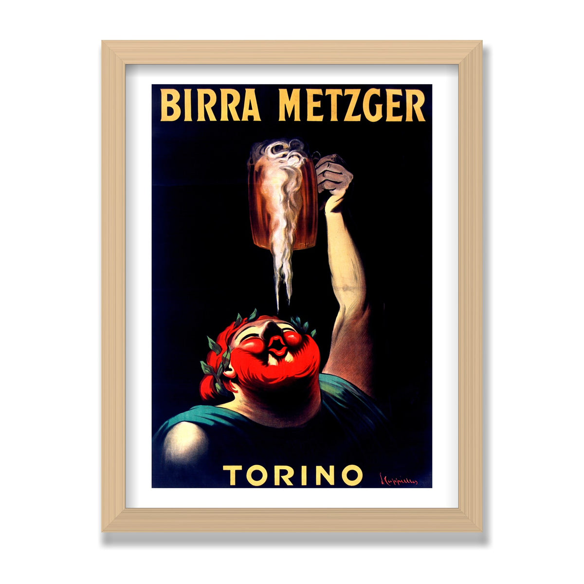 Birra Metzger, 12 × 16 in, Natural Oak frame
