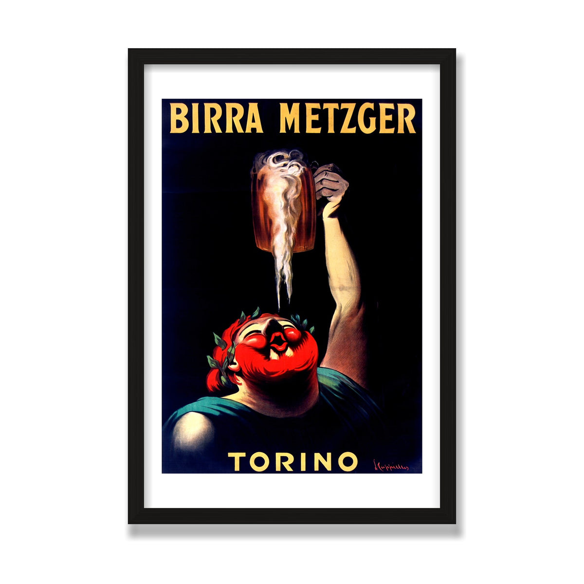 Birra Metzger, 16 × 24 in, Black Oak frame