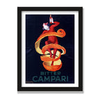 Bitter Campari (Lo Spiritello), 12 × 16 in, Black Oak frame