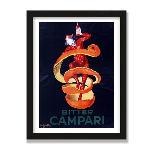 Bitter Campari (Lo Spiritello), 12 × 16 in, Black Oak frame