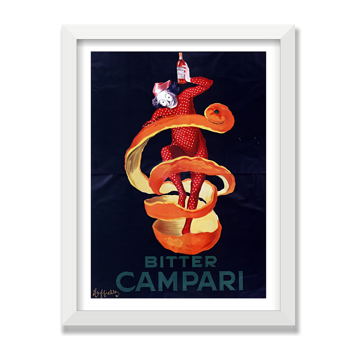 Bitter Campari (Lo Spiritello), 12 × 16 in, White Satin frame