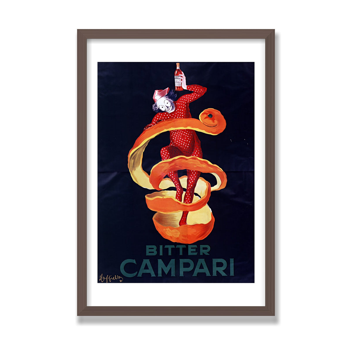 Bitter Campari (Lo Spiritello), 16 × 24 in, Walnut frame