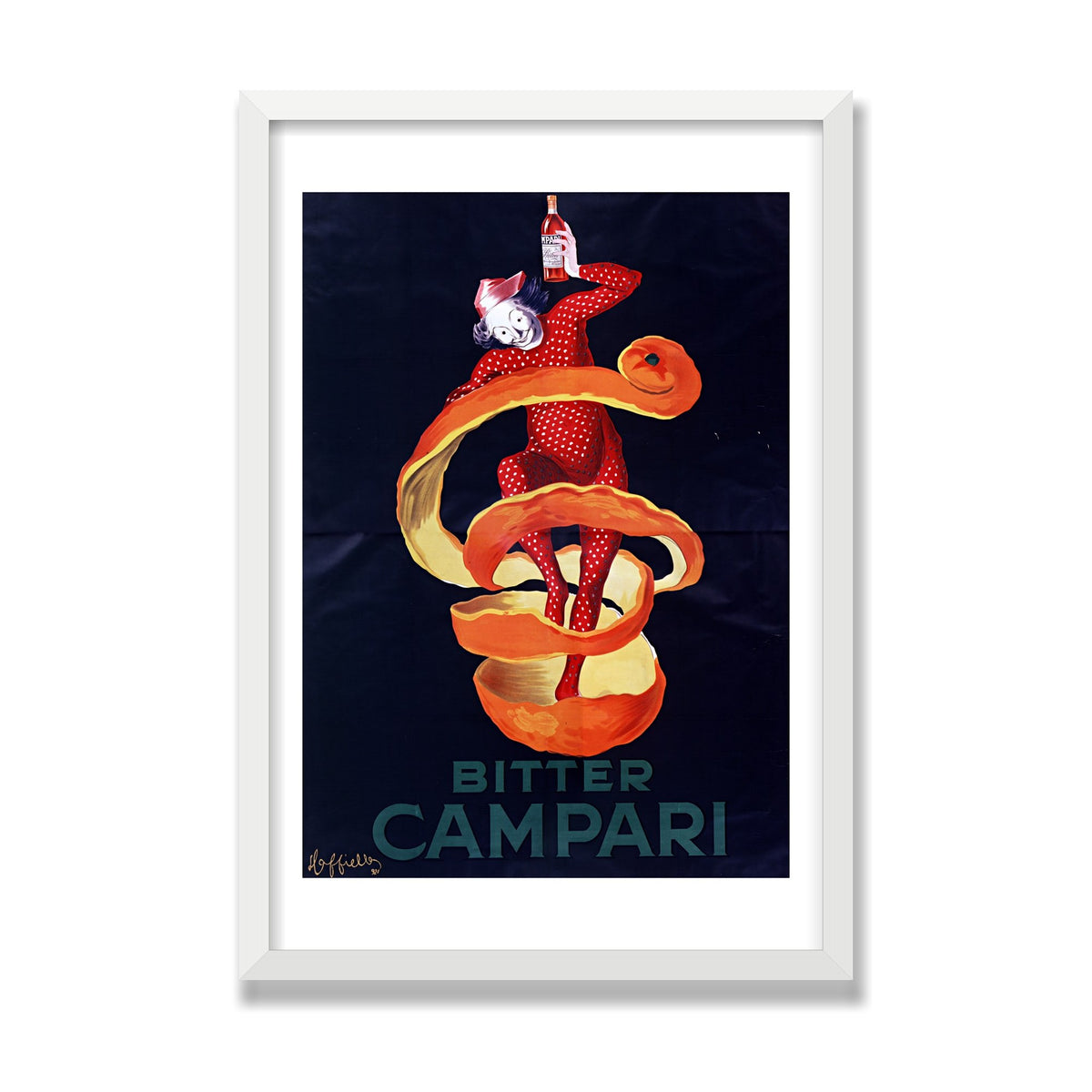 Bitter Campari (Lo Spiritello), 16 × 24 in, White Satin frame