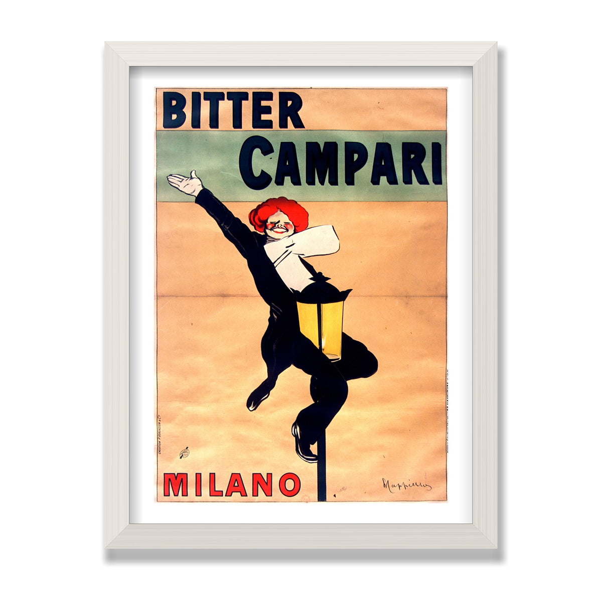 Bitter Campari, Milano (1912), 12 × 16 in, White Oak frame