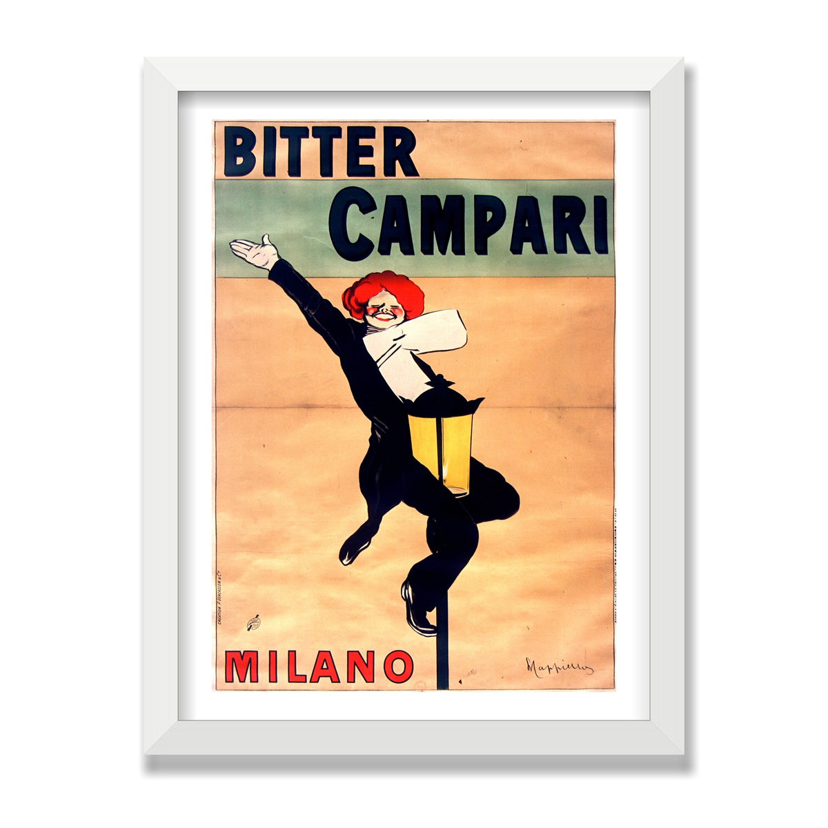 Bitter Campari, Milano (1912), 12 × 16 in, White Satin frame