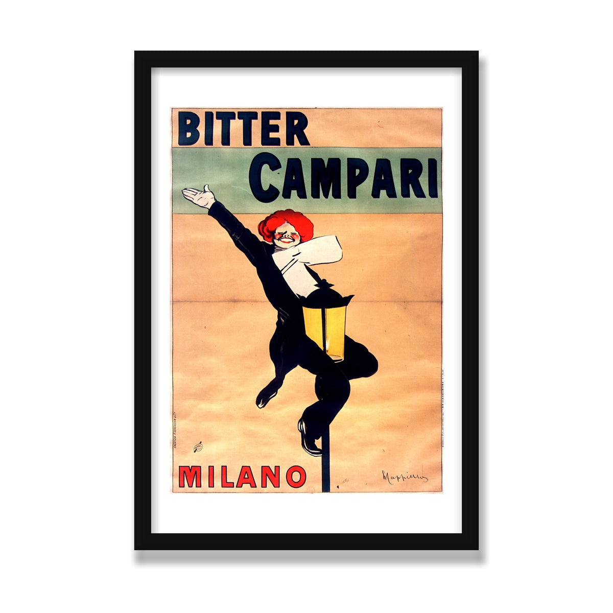 Bitter Campari, Milano (1912), 16 × 24 in, Black Satin frame