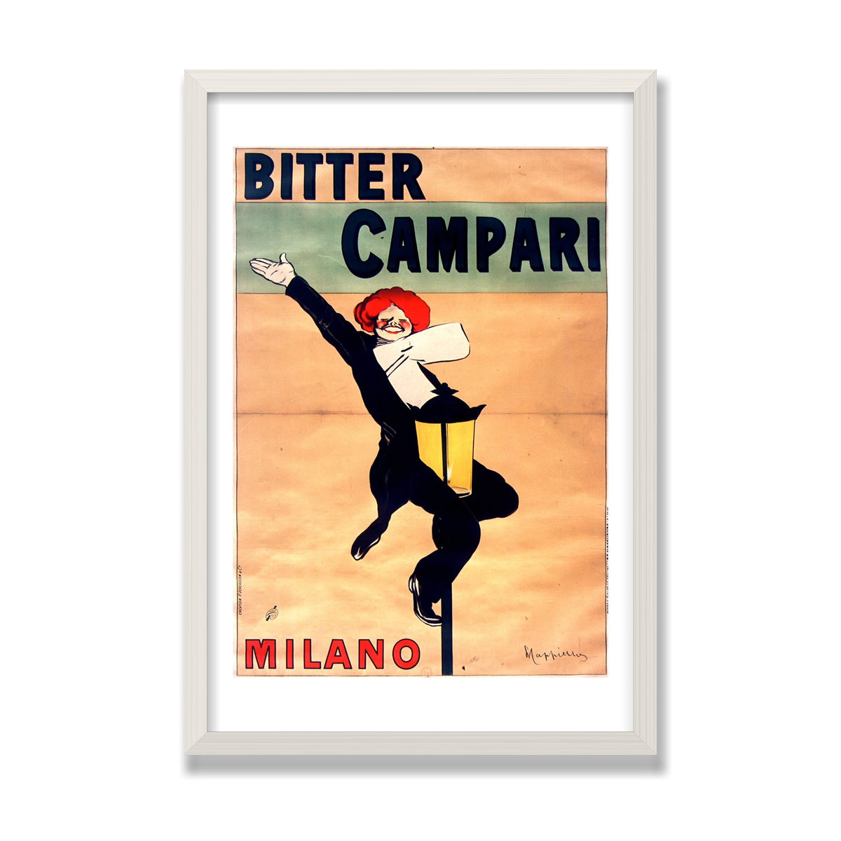 Bitter Campari, Milano (1912), 16 × 24 in, White Oak frame