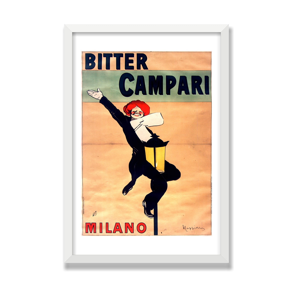 Bitter Campari, Milano (1912), 16 × 24 in, White Satin frame