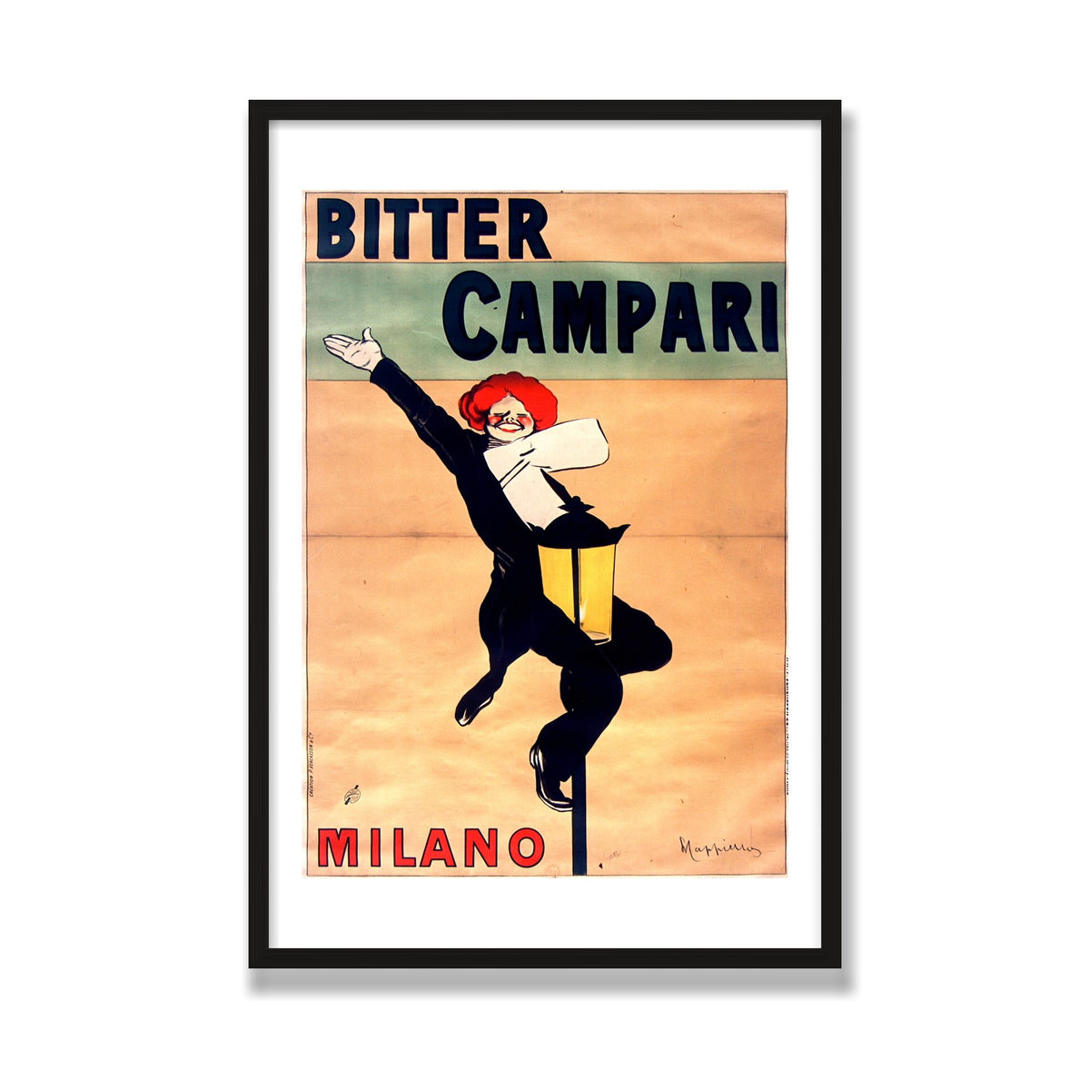 Bitter Campari, Milano (1912), 24 × 36 in, Black Oak frame