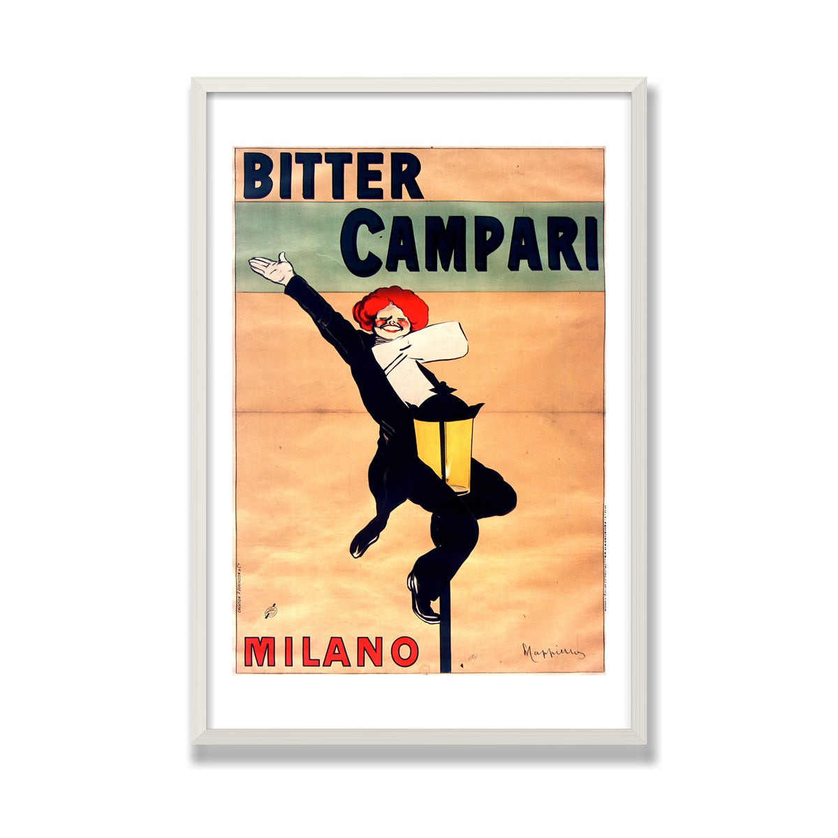 Bitter Campari, Milano (1912), 24 × 36 in, White Oak frame