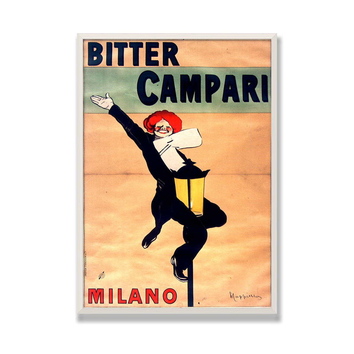 Bitter Campari, Milano (1912), 28 × 40 in, White Oak frame