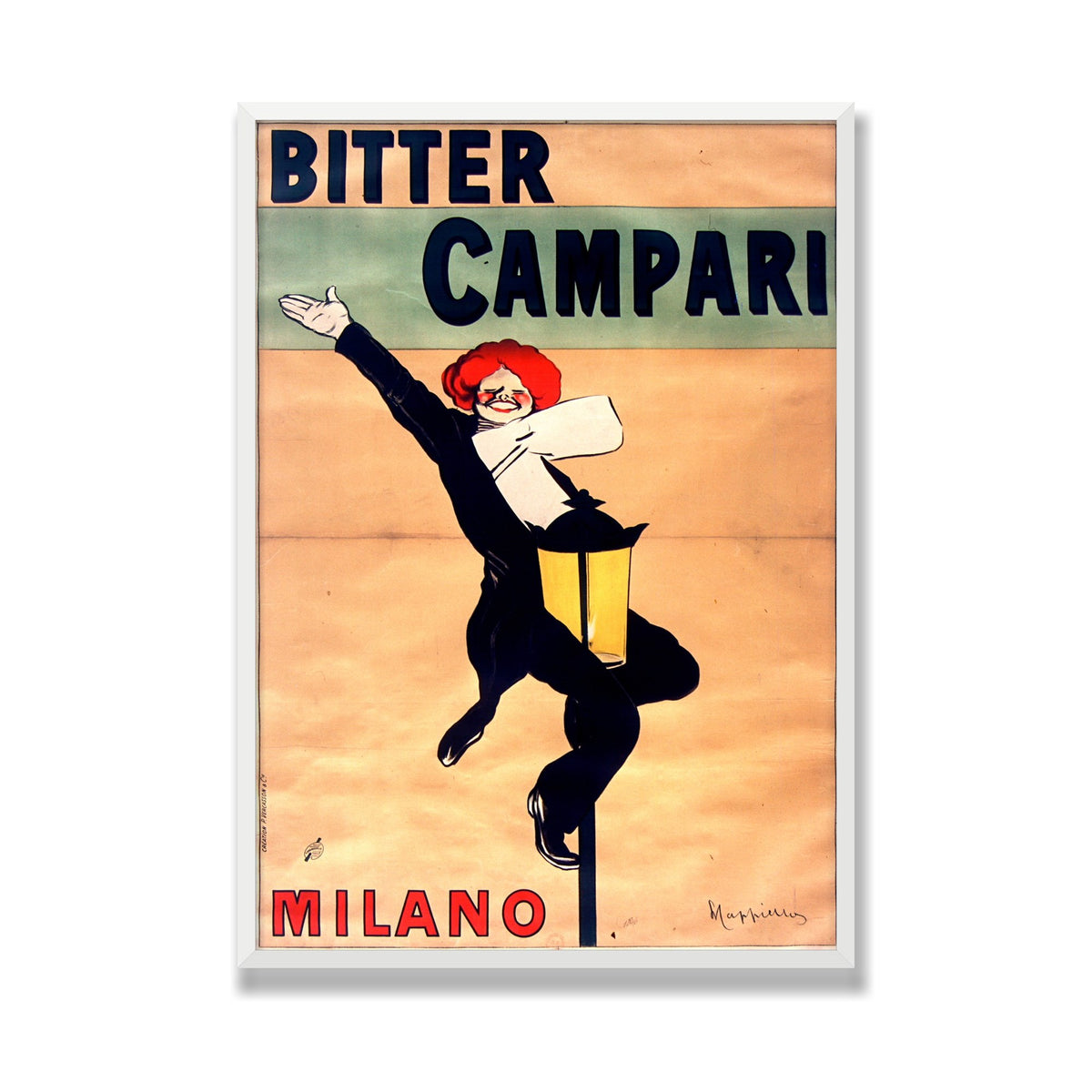 Bitter Campari, Milano (1912), 28 × 40 in, White Satin frame