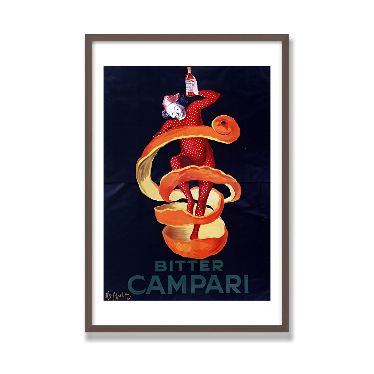 Bitter Campari (Lo Spiritello), 24 × 36 in, Walnut frame