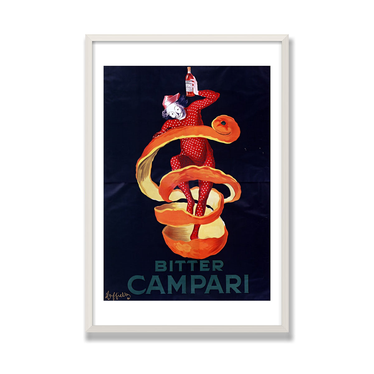 Bitter Campari (Lo Spiritello), 24 × 36 in, White Oak frame