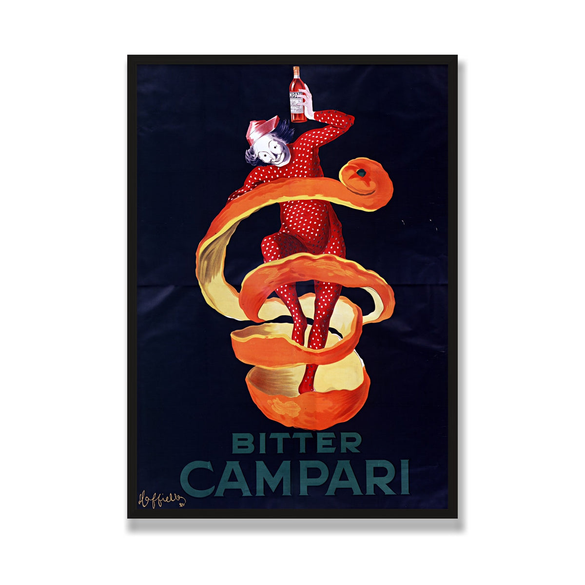 Bitter Campari (Lo Spiritello), 28 × 40 in, Black Oak frame