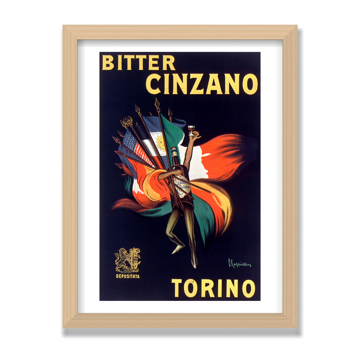 Bitter Cinzano, 12 × 16 in, Natural Oak frame