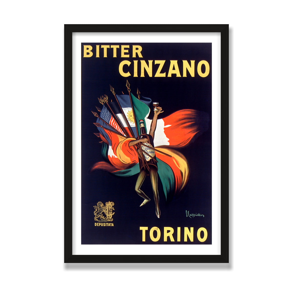 Bitter Cinzano, 16 × 24 in, Black Oak frame