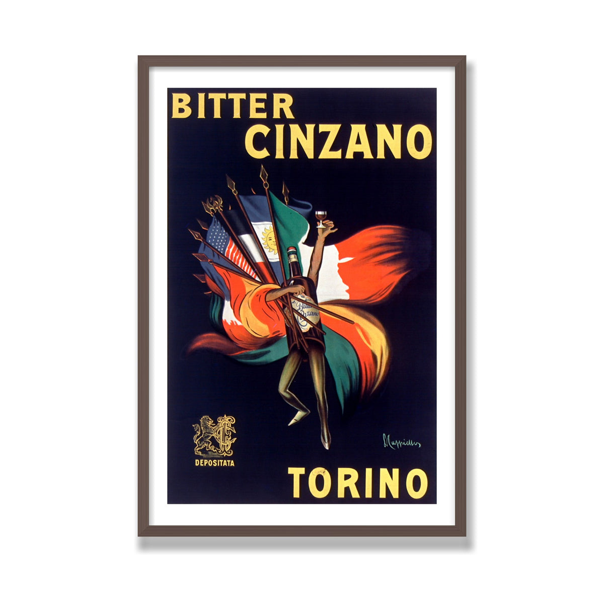 Bitter Cinzano, 24 × 36 in, Walnut frame