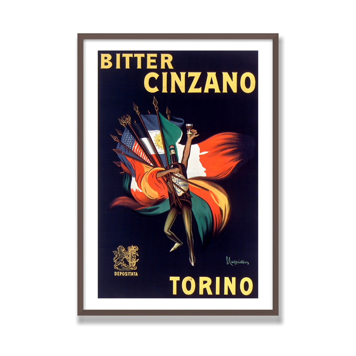 Bitter Cinzano, 28 × 40 in, Walnut frame