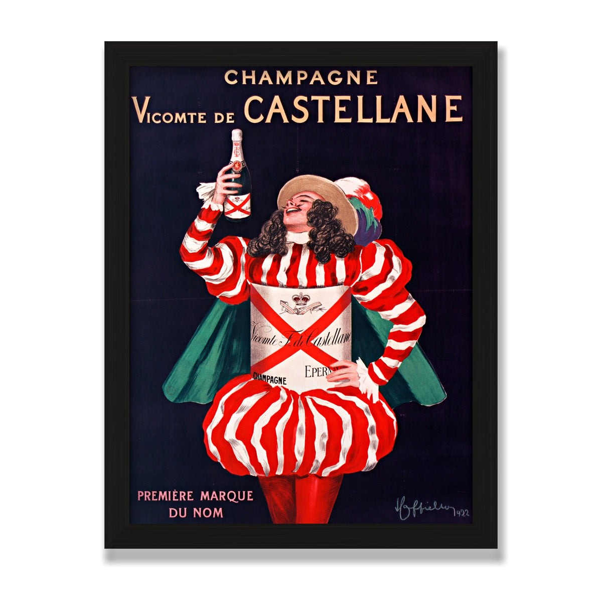Champagne de Castellane, 12 × 16 in, Black Oak frame