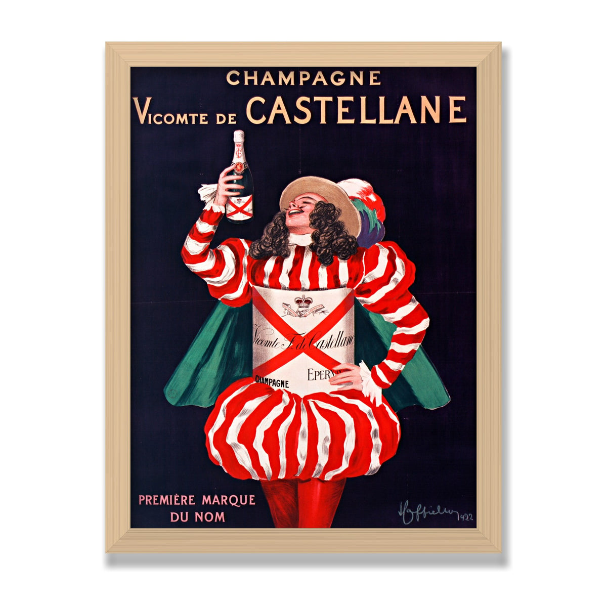 Champagne de Castellane, 12 × 16 in, Natural Oak frame