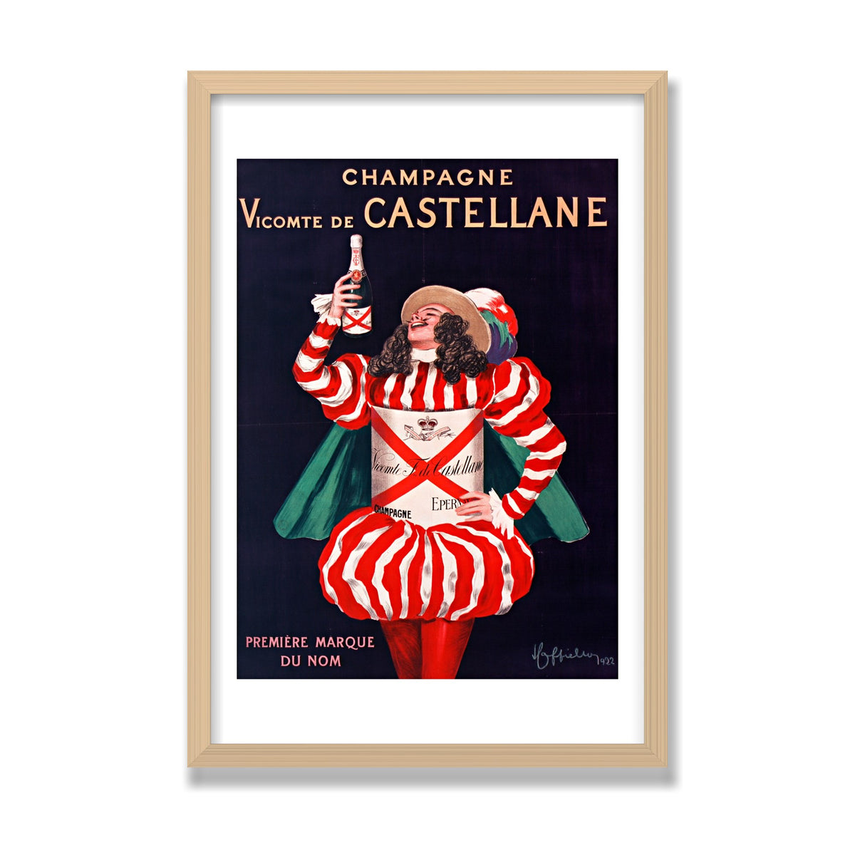 Champagne de Castellane, 16 × 24 in, Natural Oak frame