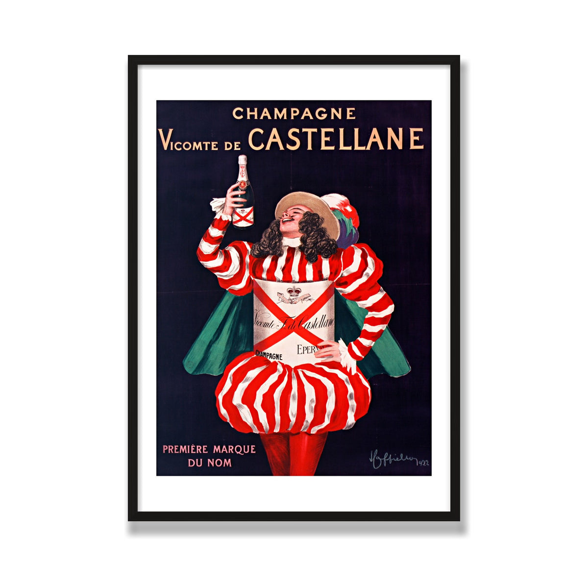 Champagne de Castellane, 28 × 40 in, Black Oak frame