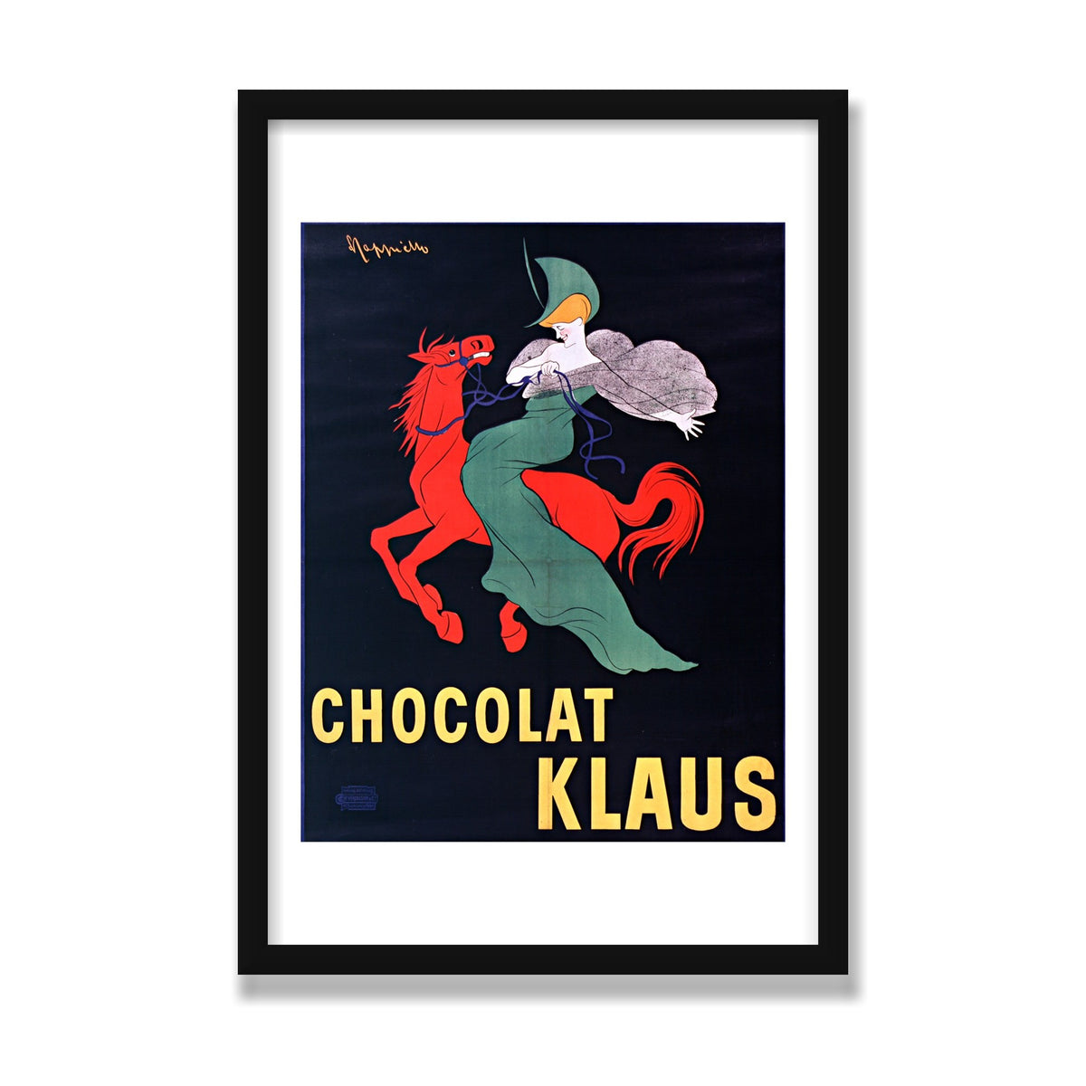 Chocolat Klaus, 16 × 24 in, Black Satin frame